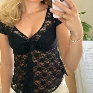 Eloise Floral Lace Top (Black)